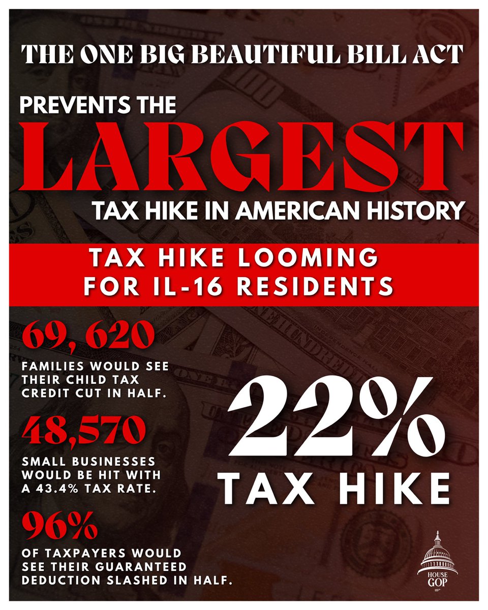 Darin LaHood (@replahood) on Twitter photo The One Big Beautiful Bill puts Main Street first by delivering immediate tax relief where it is needed most.
This is a win for families, farmers, small businesses, and #IL16's local economy.
<a href="/HouseGOP/">House Republicans</a> is focused on delivering results for the American people. The One Big Beautiful Bill puts Main Street first by delivering immediate tax relief where it is needed most.
This is a win for families, farmers, small businesses, and #IL16's local economy.
<a href="/HouseGOP/">House Republicans</a> is focused on delivering results for the American people.