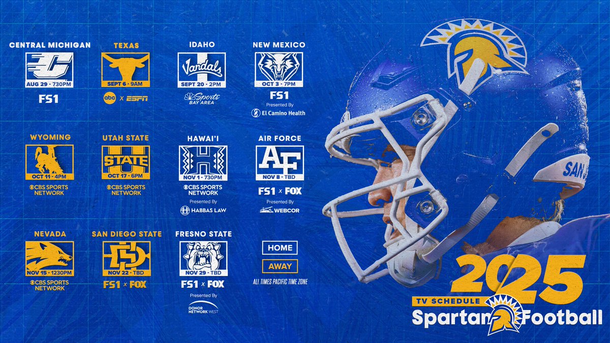 San Jose State Spartans (@sjsuathletics) on Twitter photo Going to be a great Fall with <a href="/SanJoseStateFB/">San José State Football</a> all over your 📺!
🔗 - bit.ly/4jsVg1A Going to be a great Fall with <a href="/SanJoseStateFB/">San José State Football</a> all over your 📺!
🔗 - bit.ly/4jsVg1A