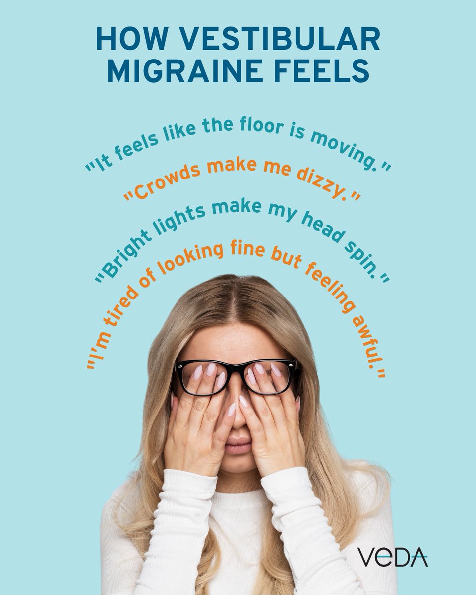 vestibularveda's tweet photo. Vestibular migraine is a neurological condition that causes episodes of dizziness, vertigo, and imbalance — sometimes without the typical headache you might expect with a migraine.

#VestibularMigraineAwareness #LifeRebalanced #InvisibleIllness #VestibularHealth https://t.co/DuJSzWUmiw
