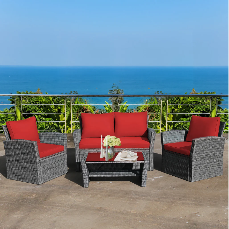 GDealsonline's tweet photo. Stylish 4PCS Patio Rattan Furniture Set With Storage &amp; Red Cushions
Imagine lounging on plush red cushions that not only provide exceptional comfort but also add a vibrant pop of color to your patio
$434.28
https://t.co/ZasAwUIX4t...
#outdoorfurniture #OutdoorFurnitureSets https://t.co/zDHSREIwbM