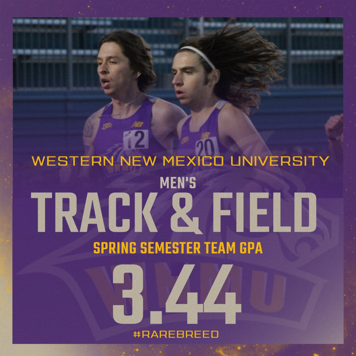 📘💨 Speed + smarts
Men’s T&amp;F clocked a 3.44 GPA.
Training hard. Studying harder.
#WNMUTrack #GoMustangs #TrackAndThink
