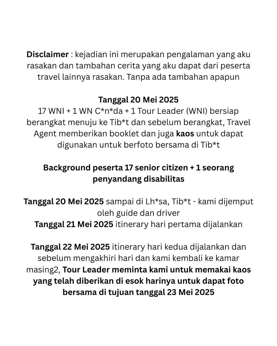 NickyClara's tweet photo. Hai akhirnya ak post dsn

Ad bbrp hal penting yg ingin sya tekankan kembali sbg konsumen yg merasa dirugikan:

1. Kelalaian dr pihak Travel Agent dlm mencetak n mndistribusikan kaos tlh menimbulkan ketidaknyamanan, bhkn berpotensi membahayakan keselamatan peserta perjalanan https://t.co/EWQw2uAQXs