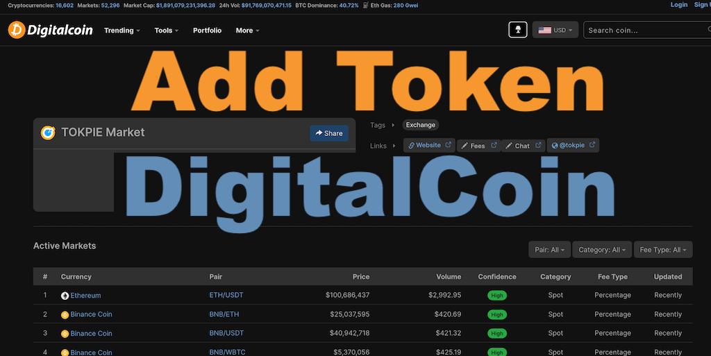 TokpieE's tweet photo. 🪙 Want your crypto token listed on #DigitalCoinPrice—for free? Unlock price forecasts &amp; comparison tools for your holders. Easy steps inside! 🚀📈
👉 Read now! https://t.co/n2WMKMhJDH

#Crypto #TokenVisibility #CryptoTips https://t.co/ejpjvOuumH