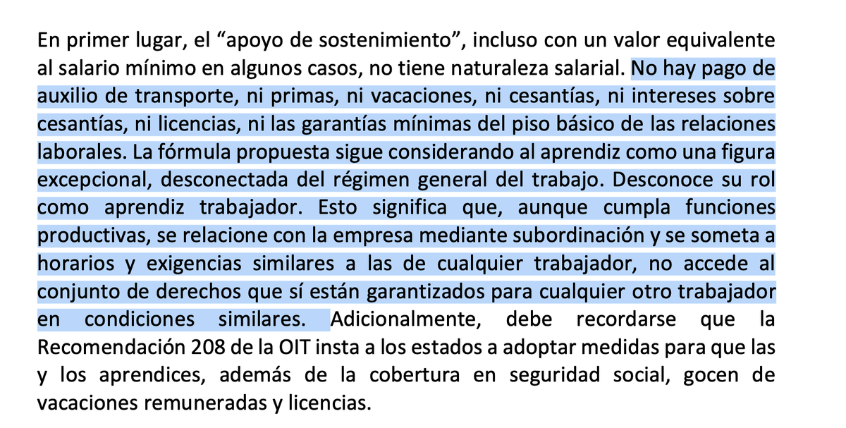 sindesenacol's tweet photo. 3. Por qué es nefasto lo aprobado en la Comisión IV de @AngelicaLozanoC?

3.1. No reconoce:

❌Auxilio de transporte
❌Primas
❌Vacaciones
❌Cesantías
❌Licencias

De nuevo les preguntamos, ¿Es que los aprendices no merecen estos beneficios? ¿Si fueran sus hijos?

🧵 https://t.co/4Eq0SOb7Va