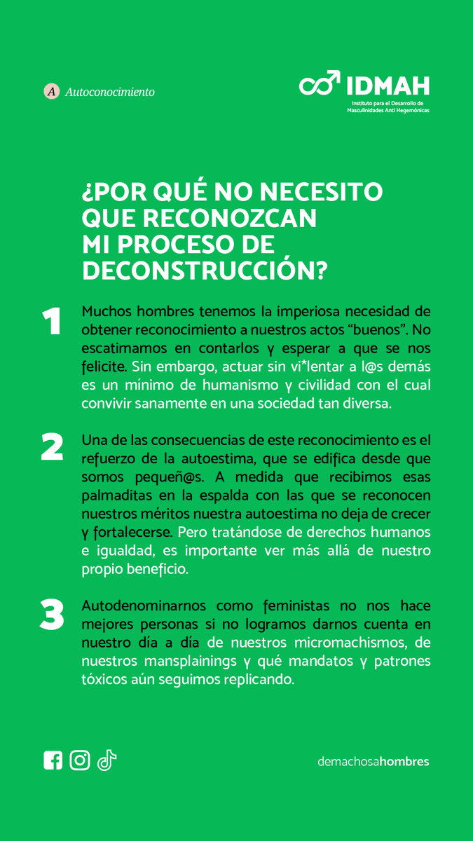 machosahombres's tweet photo. ¿Por qué NO necesito que reconozcan mi proceso de deconstrucción?
#IDMAH #demachosaHOMBRES #Autoconocimiento #Deconstruccion #Validacion https://t.co/niLXAISA60