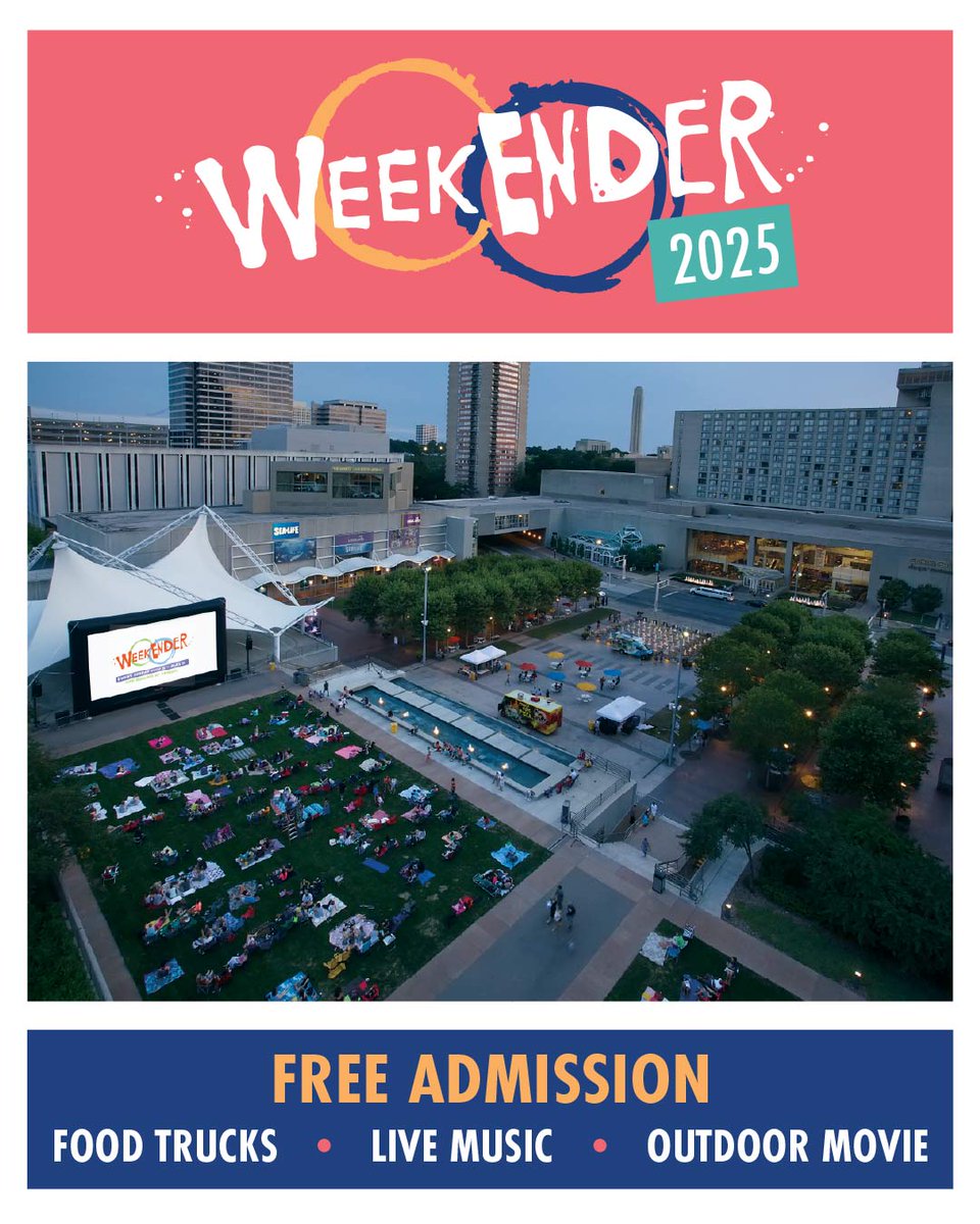 🎥 🎶 WeekEnder returns to Crown Center Square every Friday night from July 11th through August 1st:

July 11: Twisters | Damien Gunn Band 
July 18: Crazy Rich Asians | Honeybee 
July 25: Clueless | The Vincents 
August 1: Captain America: Brave New World | The Accidental Moguls