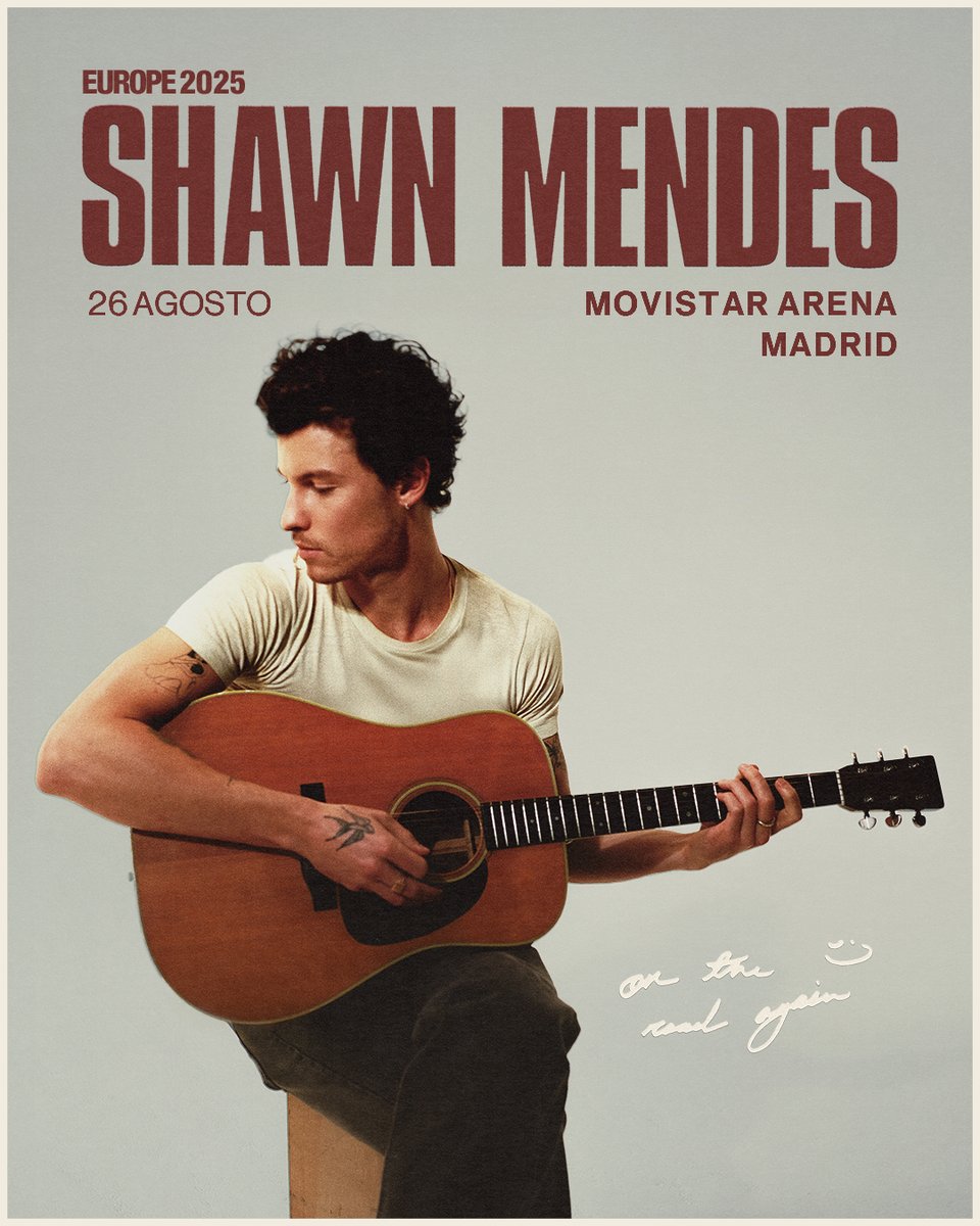 MovistarArenaEs's tweet photo. 🔥 ¡Ya lo podemos anunciar! ¡ @ShawnMendes – On The Road Again en Madrid el 26 de agosto! 

🎟️ Entradas a la venta el 6 de junio a las 10:00h en https://t.co/rhhawo3DHy https://t.co/asfvjv8nEQ
