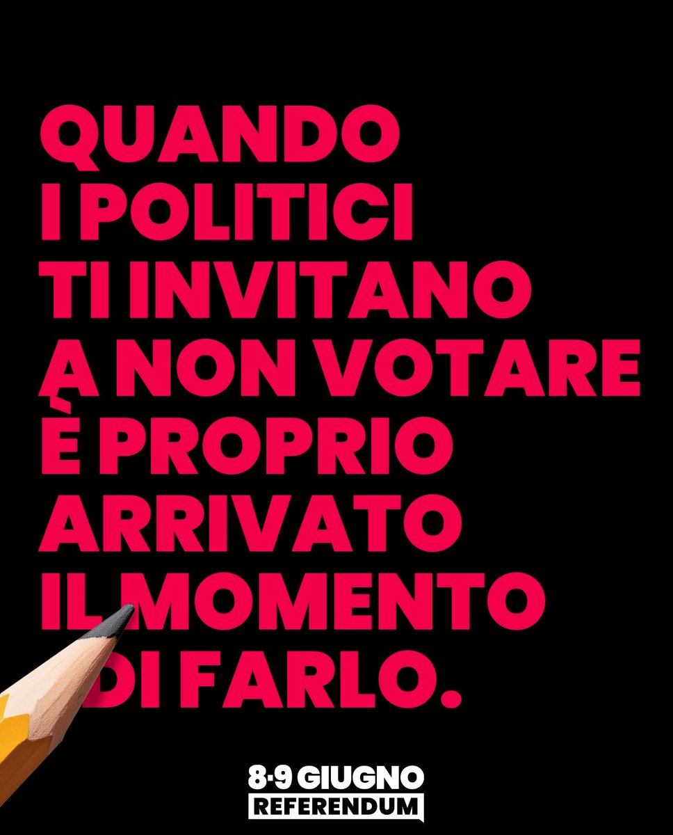 fabcet's tweet photo. #referendum2025 
#referendum8e9giugno
Quando i politici ti invitano a non votare è proprio il momento di farlo. https://t.co/EUS0M5CpuT