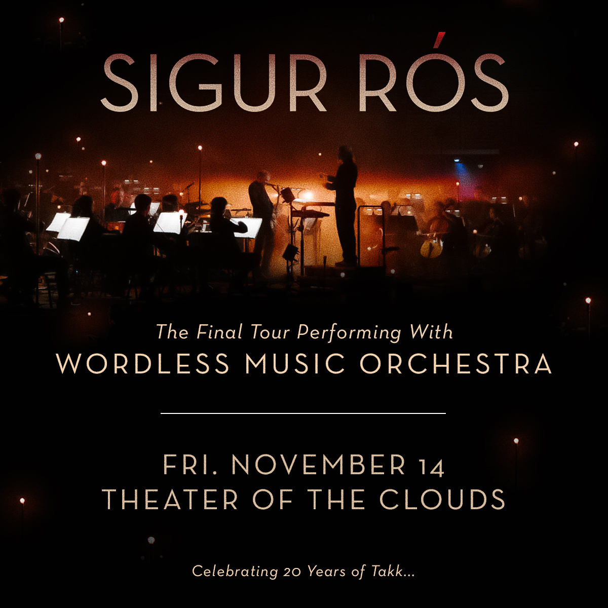 🎻JUST ANNOUNCED🎻 @SigurRos will be at Theater of the Clouds on 11/14, celebrating 20 years of Takk, performing their final tour with Wordless Music Orchestra. Sign up now for early access to tickets during artist presale. Tickets on sale 6/6 at 10 AM!

rosequarter.com/calendar-event…