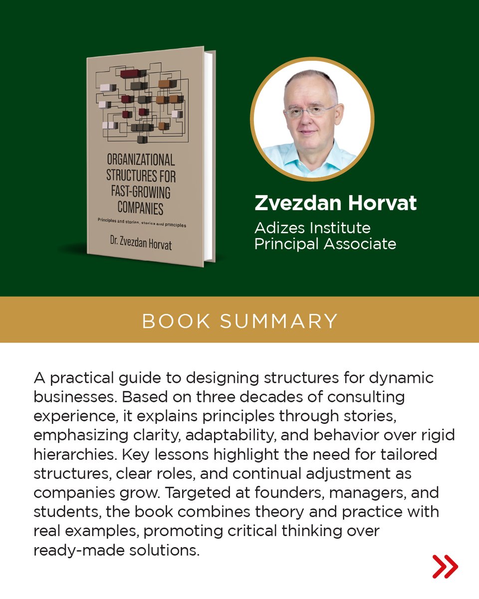 📚 Featured Books at the Adizes International Convention 2025

✨ Discover:
– Founders, Successors, Managers by Boris Vukić
– The Foundational Challenge by Shoham Adizes
– Organizational Structures for Fast-Growing Companies by Dr. Zvezdan Horvat

publications.adizes.com