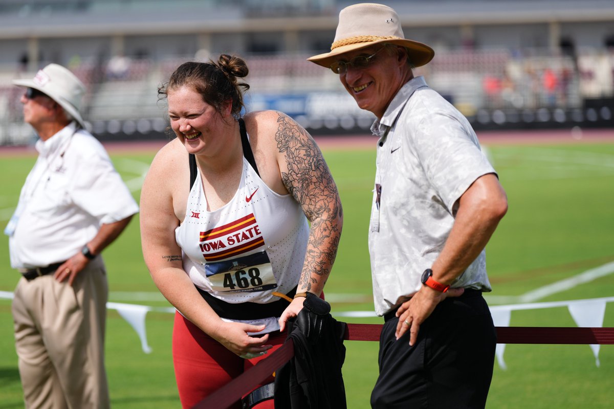 Kaitlyn Burson finishes 5th in flight 1 with a hammer throw mark of 180-10 (55.12m). KB ends her Cyclone career as the weight and hammer throw school record holder.

#CycloneSZN