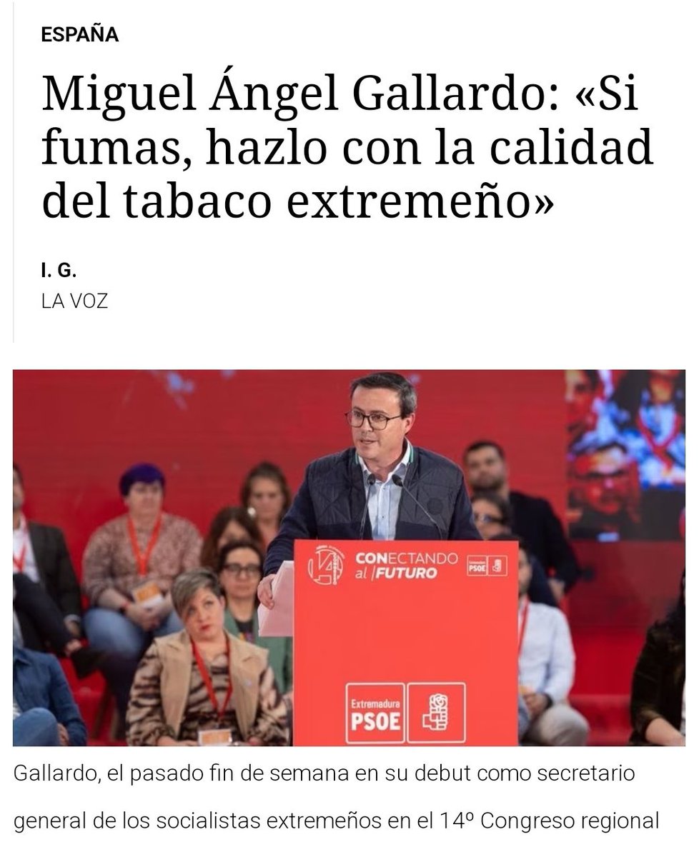 Ignacio Rosell 🌾 (@nachorosell) on Twitter photo BIEN 👏👏👏 <a href="/sanidadgob/">Ministerio de Sanidad</a> por las nuevas propuestas anti #tabaco 🚭 factor de riesgo que mata 50.000 personas/año en 🇪🇦.
Y como médico, mando un "saludo" a políticos, de uno y otro lado, que NUNCA están a la altura en este tema (ni en otros).
Consejera Sanidad PP/Diputado PSOE BIEN 👏👏👏 <a href="/sanidadgob/">Ministerio de Sanidad</a> por las nuevas propuestas anti #tabaco 🚭 factor de riesgo que mata 50.000 personas/año en 🇪🇦.
Y como médico, mando un "saludo" a políticos, de uno y otro lado, que NUNCA están a la altura en este tema (ni en otros).
Consejera Sanidad PP/Diputado PSOE