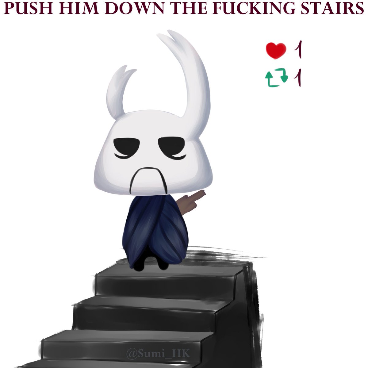 It's early so no one will push Zote down the stairs, right?
#hollowknightart