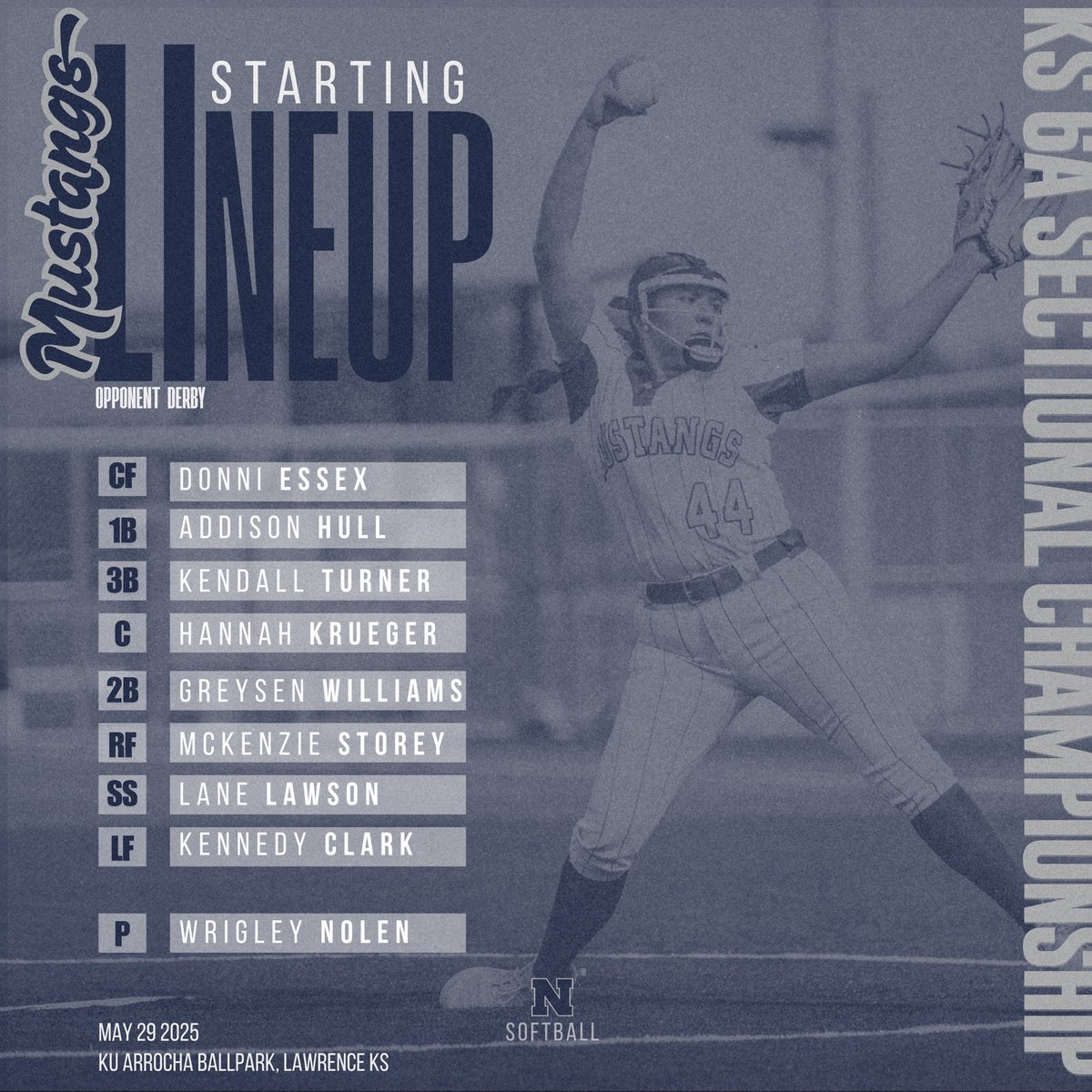 Roll call for Game 1 📣🔥 Here’s the squad reppin’ us in the state tourney opener vs. Derby! First pitch at 1:00 PM at Arrocha Ballpark — let’s make some noise! WHY NOT US 😤 #WhyNotUs #StateVibes #SquadUp