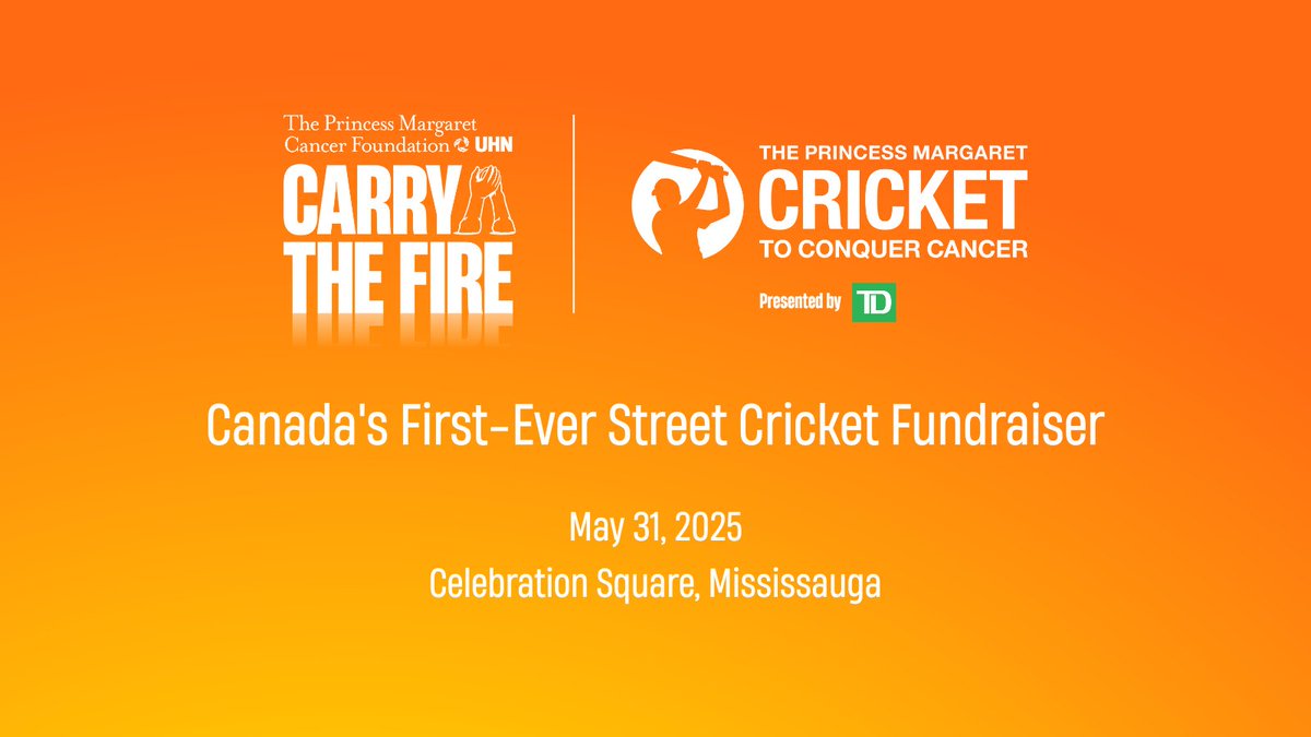Join <a href="/thePMCF/">The Princess Margaret Cancer Foundation</a> in Mississauga this Sat. May 31 for Canada's first-ever street cricket fundraiser in support of life-saving cancer research!

Every ball bowled will make a difference in the lives of cancer patients and their loved ones!

Learn more at: cricket2conquer.ca