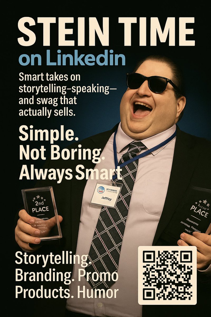 STEIN TIME is my weekly newsletter on storytelling, speaking, &amp; promo that actually works.

No fluff. Just sharp, usable ideas.

📲 Subscribe:
linkedin.com/newsletters/st…

#BrandStorytelling #PublicSpeaking 
#PromoProducts