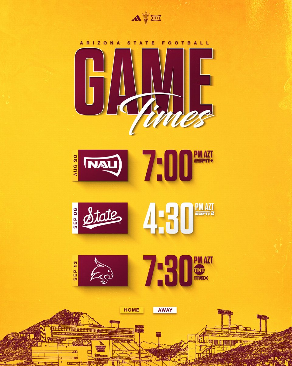 SunDevilTix's tweet image. Mark your calendars. Single game tickets for all @ASUFootball home games will be available the week of June 9.

Can&apos;t wait? Lock in your season ticket or 3 game mini plan!

🎟️ am.ticketmaster.com/sundevils/buy?… 

#ForksUp /// #ActivateTheValley