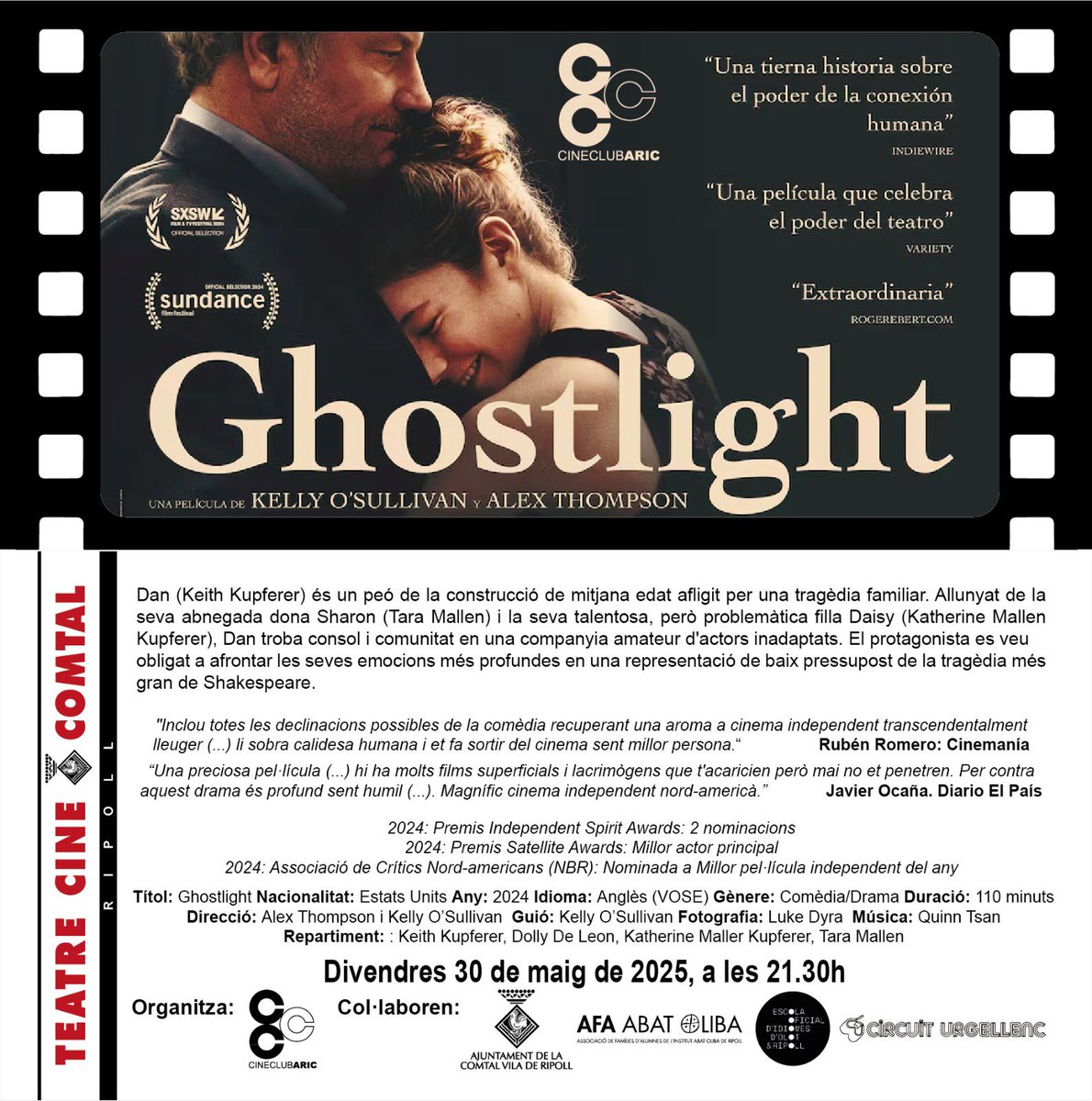 Què diu la crítica sobre “Ghostlight”?

Demà, a les 21:30 al Teatre Cinema Comtal de Ripoll.

#Ghostlight #CineClub #Ripoll #cinedepoble