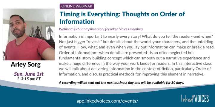 Timing is Everything! Come hang out and let's talk about information in story! : )

app.inkedvoices.com/event/webinar/…