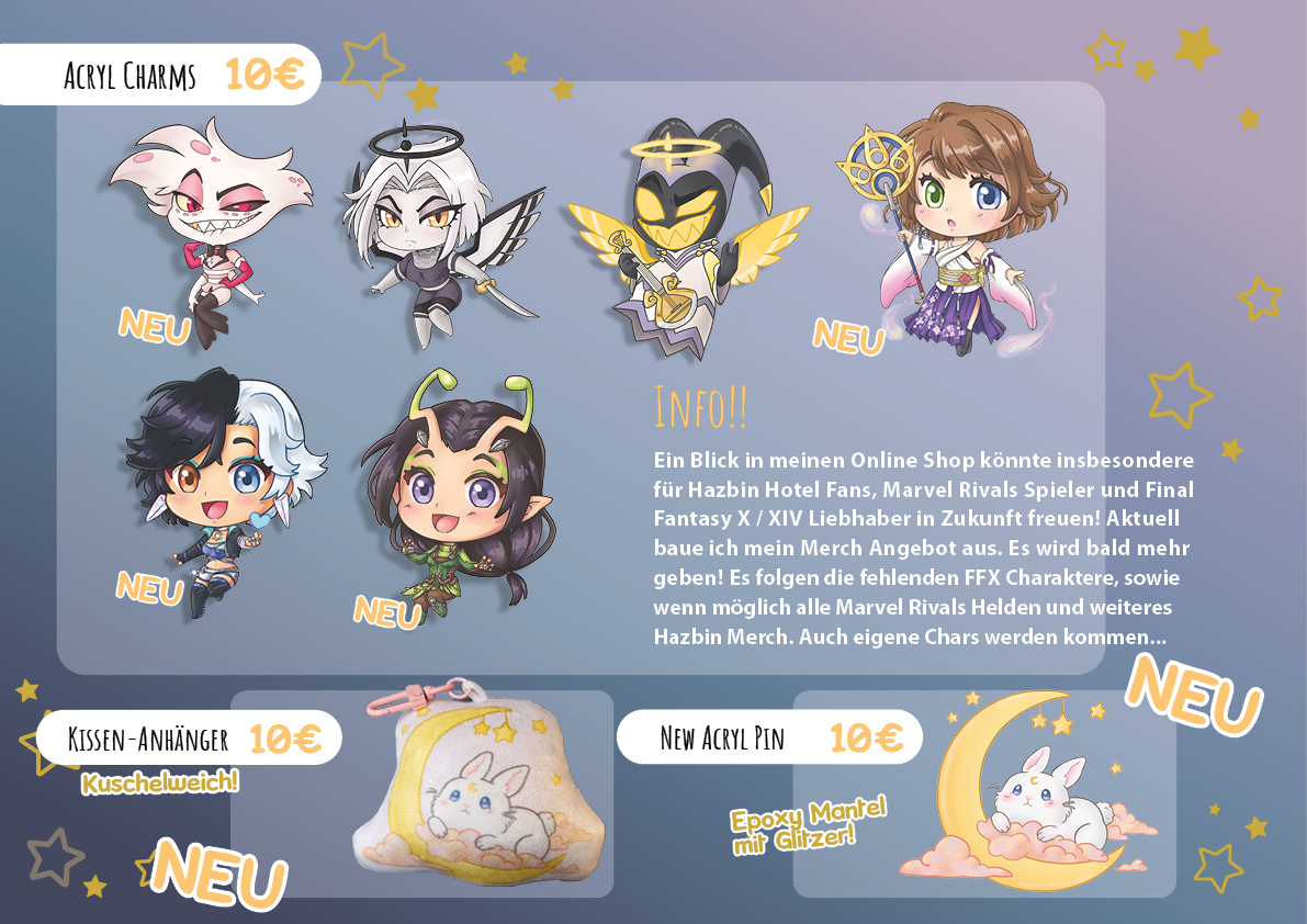 MadyraArts's tweet image. Finally I updated my merch catalog 🙌This weekend you will find me at Yumekai (Memmingen) and and after that I will be at @NiSaCon ✨
Ich konnte endlich meinen Katalog updaten 🙌Dieses Wochenende könnt ihr mich auf der Yumekai finden & in zwei Wochen auf der NiSaCon ✨
