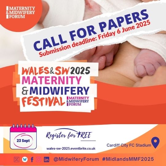 Maternity & Midwifery Forum (@midwiferyforum) on Twitter photo ๐ข Call for Papers!
Submit by 6 June 2025 to speak at the Wales & SW Maternity & Midwifery Festival ๐ค
23 Sept | Cardiff City FC Stadium
Register FREE: shorturl.at/Sw9PF
#WalesMMF2025 #Midwifery #CallForPapers <a href="/MidwiferyForum/">Maternity & Midwifery Forum</a> ๐ข Call for Papers!
Submit by 6 June 2025 to speak at the Wales & SW Maternity & Midwifery Festival ๐ค
23 Sept | Cardiff City FC Stadium
Register FREE: shorturl.at/Sw9PF
#WalesMMF2025 #Midwifery #CallForPapers <a href="/MidwiferyForum/">Maternity & Midwifery Forum</a>