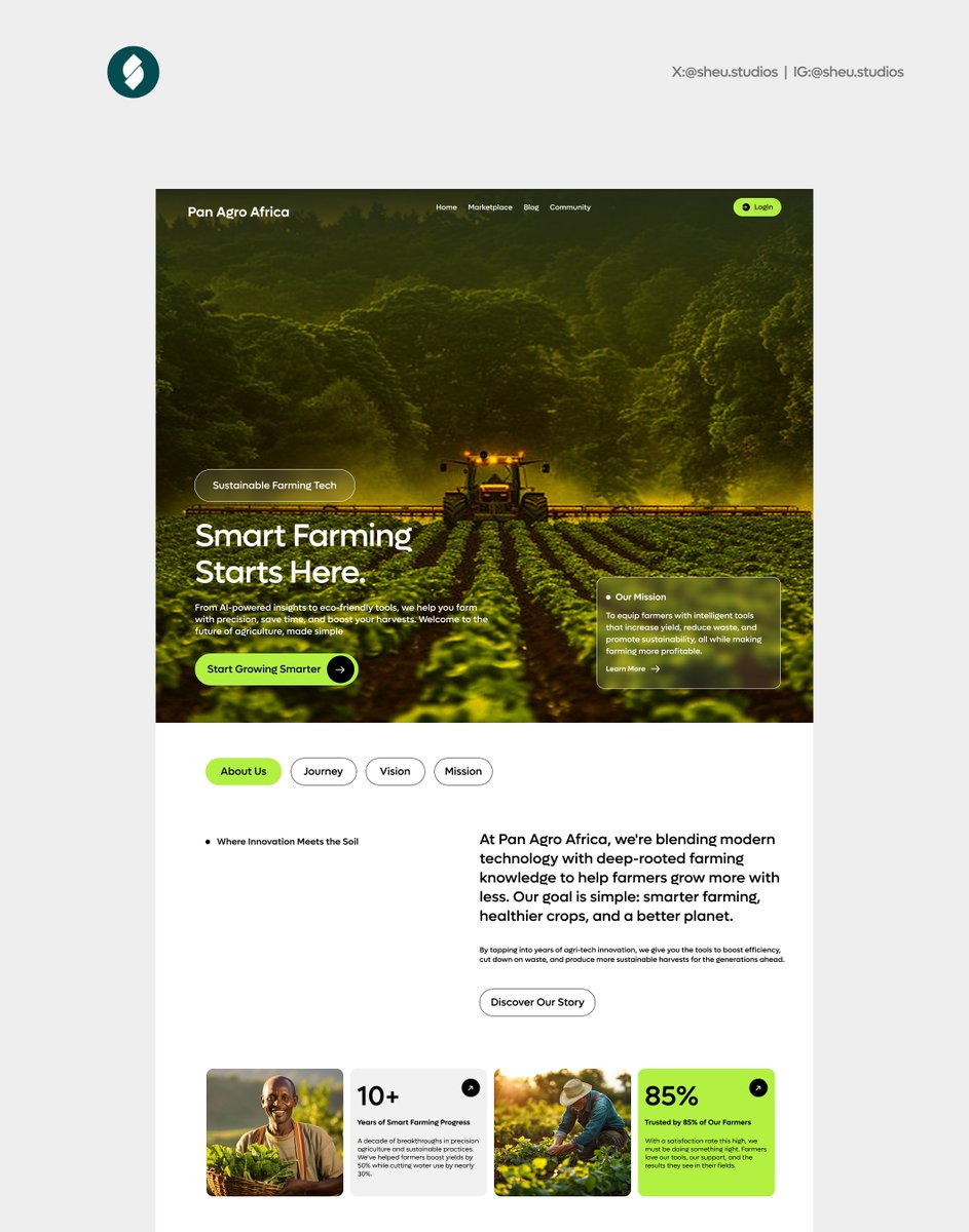 Built this for the future of farming.
If your designer isn’t blending innovation, storytelling, and UI like this… fire them.

Rate the UI on a scale of 10 tho?