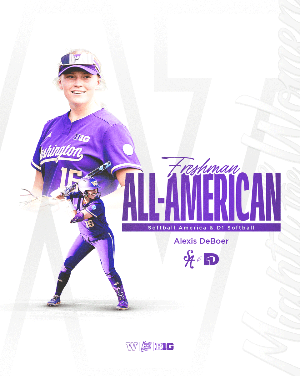 Washington Softball (@uwsoftball) on Twitter photo ⭐️ FRESHMAN ALL-AMERICAN ⭐️
Alexis DeBoer has been named a Freshman All-American by <a href="/SoftbalAmerica/">Softball America</a> and <a href="/D1Softball/">D1Softball</a>!
#MightyAreTheWomen x <a href="/alexisdeboer22/">Alexis DeBoer</a> ⭐️ FRESHMAN ALL-AMERICAN ⭐️
Alexis DeBoer has been named a Freshman All-American by <a href="/SoftbalAmerica/">Softball America</a> and <a href="/D1Softball/">D1Softball</a>!
#MightyAreTheWomen x <a href="/alexisdeboer22/">Alexis DeBoer</a>