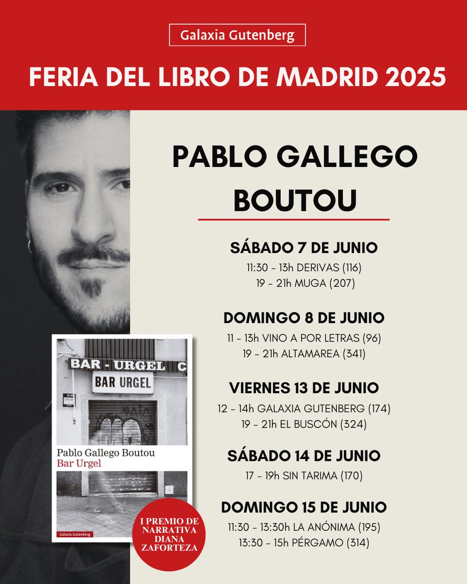 ✍️ Firmas de <a href="/pablogallegobo/">pablogallegoboutou</a> en la Feria del Libro de Madrid, presentando #BarUrgel.