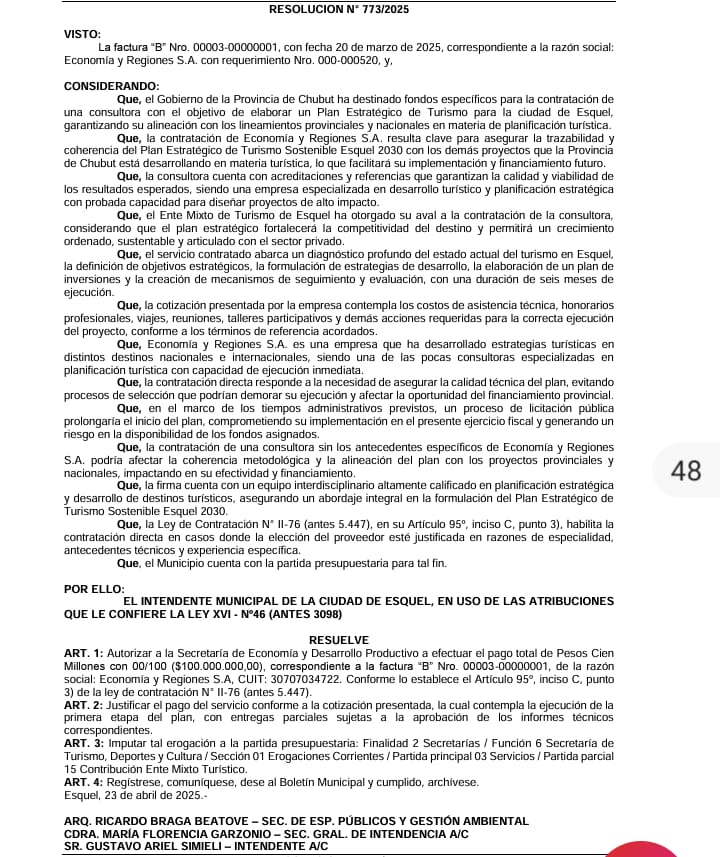 fvesquel's tweet photo. Los dineros del pueblo...
Cien millones de pesos y contratación directa para que otra consultora haga otro  Plan Estratégico de Turismo y van... https://t.co/heOPJRjjWU