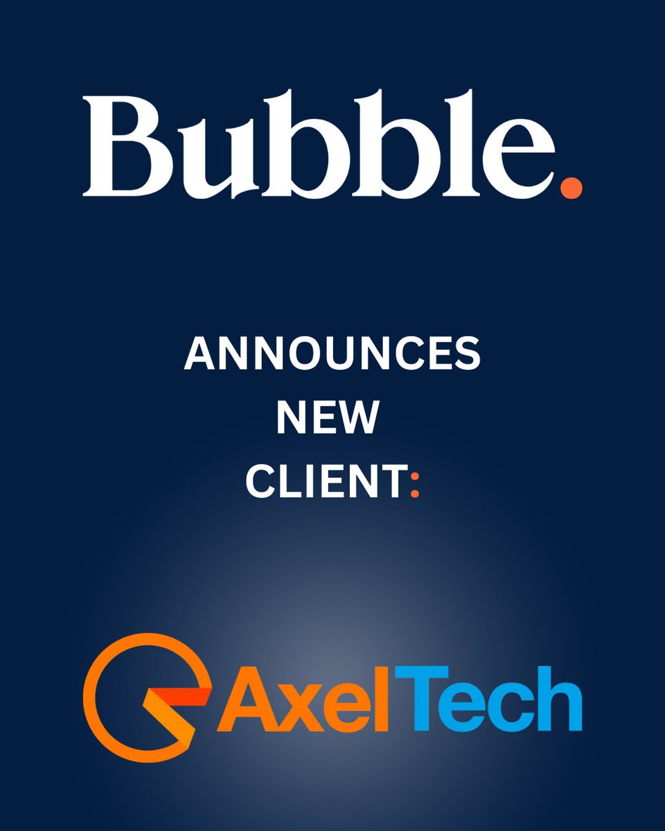 We are pleased to welcome AxelTech to our client roster 🙌

We look forward to supporting AxelTech as they continue to shape the future of broadcast technology worldwide!

#AxelTech #NewClient #BroadcastTech #Innovation #TeamBubble