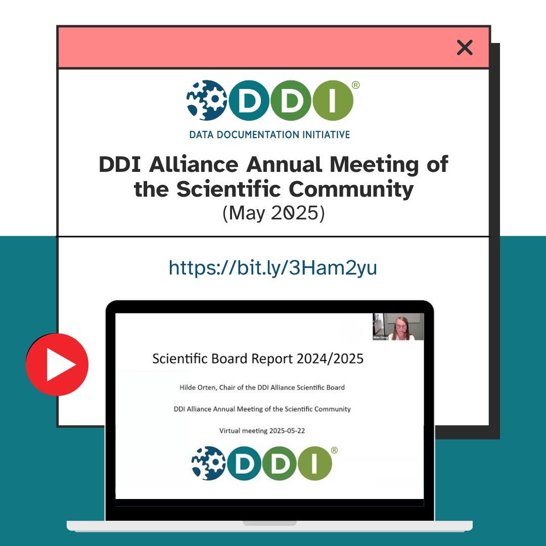 🎥 Missed the DDI Alliance Annual Meeting? Catch up anytime! 
The recording of our Scientific Community gathering is now live on YouTube.
🔗 Watch it here: bit.ly/3Ham2yu

#DDIAlliance #DDI #MetadataStandard