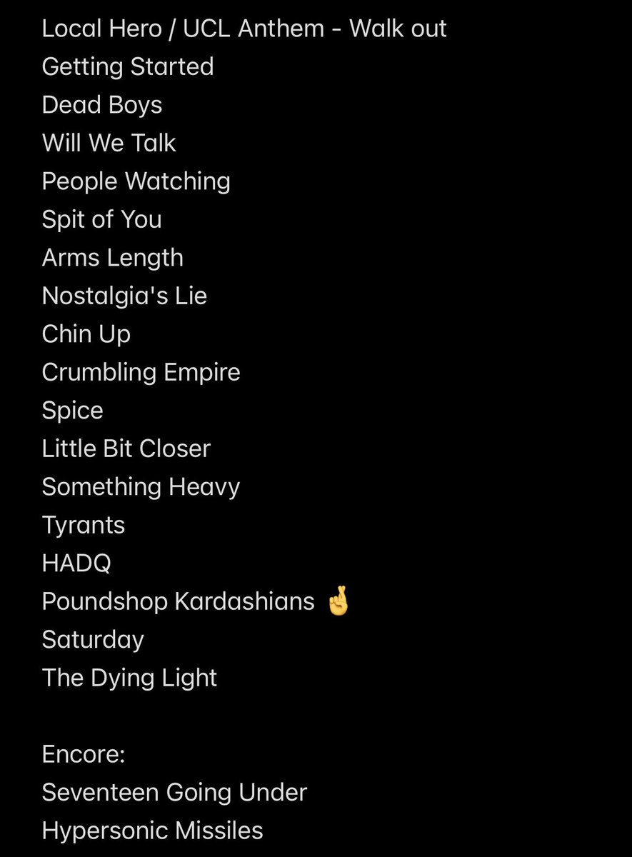 bcafctalhah's tweet image. If I were picking the set list for Sam Fender at SJP on the Saturday.
Plenty of classics & the new album.
If he doesn't play The Dying Light I want a refund.