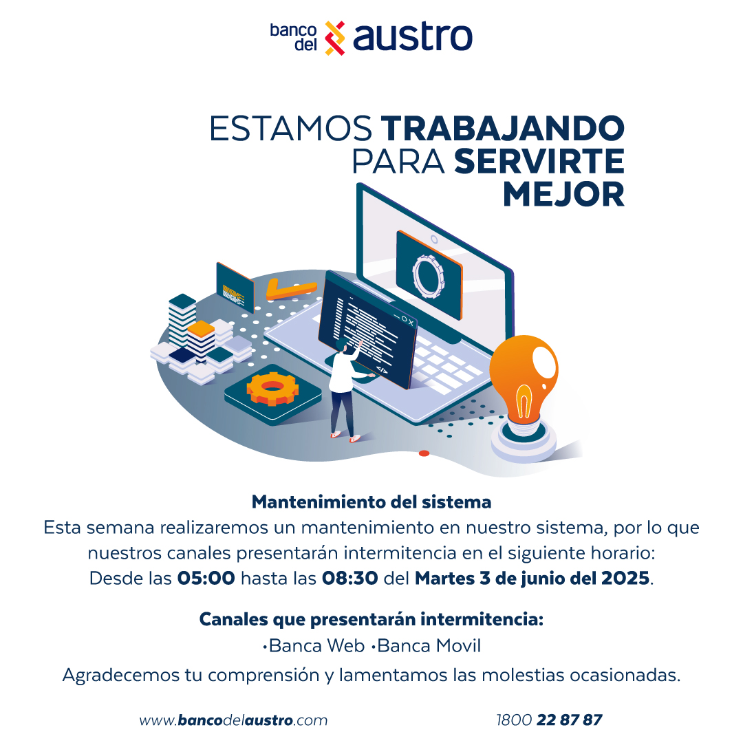 INFORMATIVO | Comunicamos a nuestros clientes que el martes 3 de junio nuestros servicios presentarán intermitencias por mantenimiento.

Agradecemos su comprensión.