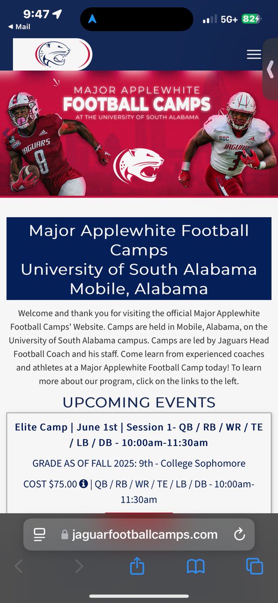 I will be attending South Alabama o line/ d line camp Saturday <a href="/PlayBookAthlete/">PLAYBOOK ATHLETE</a> <a href="/SouthAlabamaFB/">South Alabama Football 🏈</a>