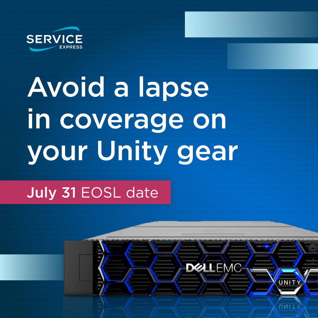 Several Dell Unity storage models will approach end of service life (EOSL) on July 31, 2025. You have options! Our third-party maintenance (TPM) solutions help you extend equipment life, cut costs and avoid a premature hardware refresh. Discover how: sprou.tt/1KpjgWNLUuG