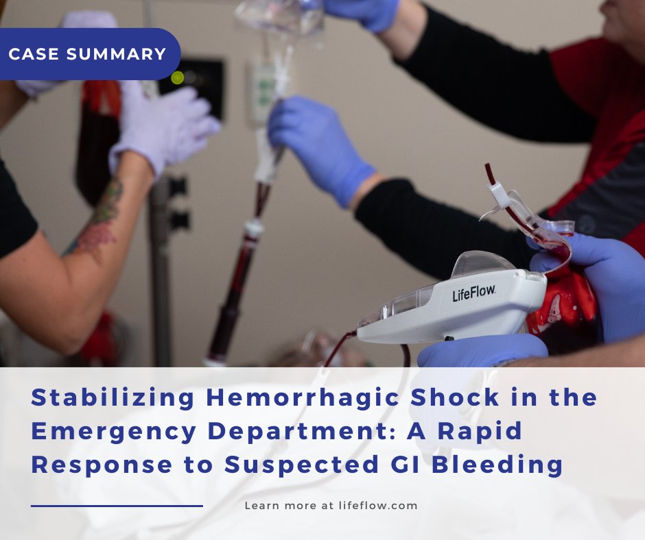 A 39-year-old man arrived at the ED with signs of hemorrhagic shock from GI bleeding—low blood pressure, rapid heart rate, and weakness. After receiving a rapid blood transfusion and fluids with LifeFlow, his vital signs stabilized.
ow.ly/SjBv50W10ry