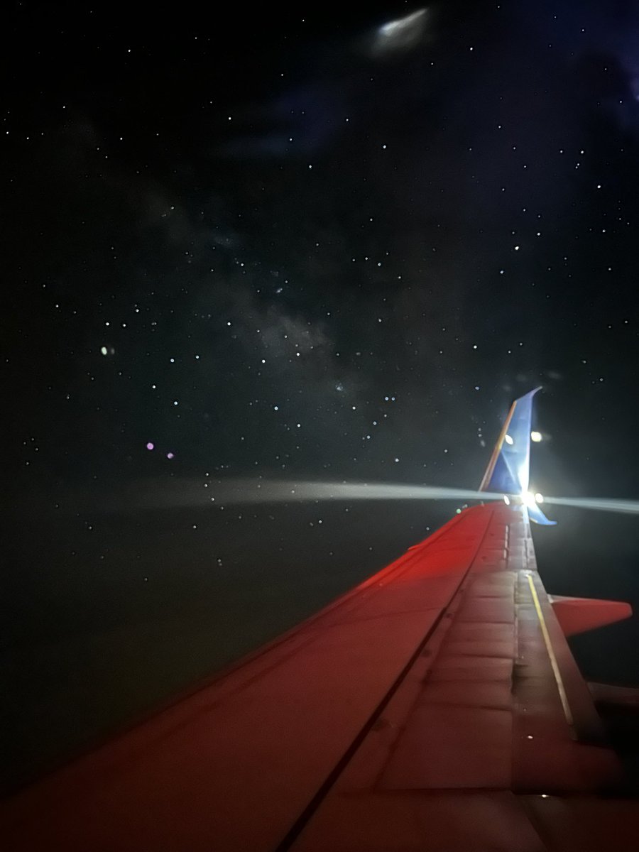 StarkidPhD's tweet image. I took this 10 second exposure with my iPhone out the airplane window just now. Notice the Milky Way band cutting across the sky. Billions of stars crowded towards the galactic core captured from a common smartphone through a commercial flight window at 35,000 feet