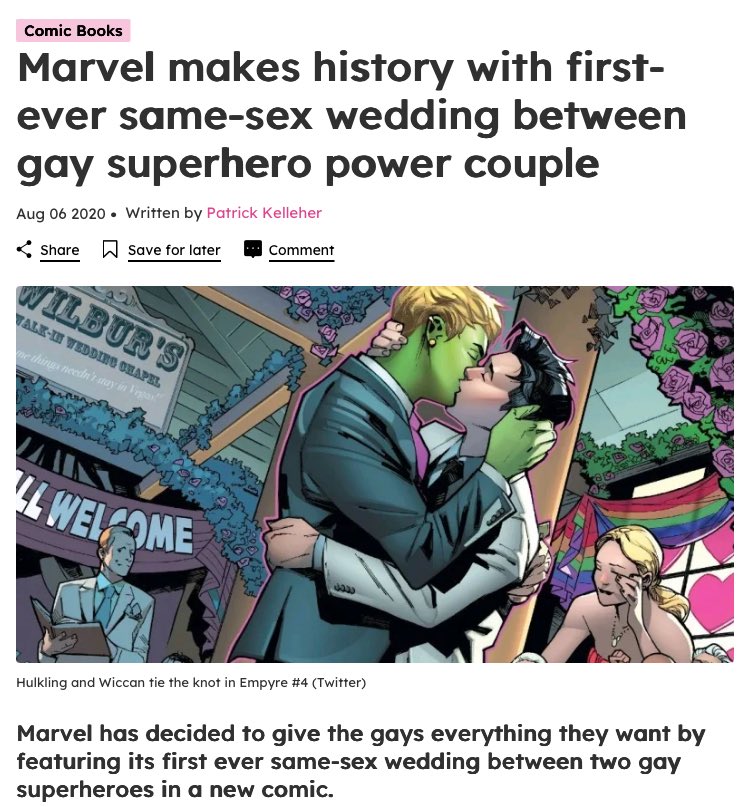 stanleyfountai4's tweet photo. you know what makes Billy and Teddy special isn't that they're the first gay hero (that's Northstar), or the first gay kiss (that's RicStar or Heather/Marlo), or the first gay marriage (that's Northstar), but that they're one of the few prominent gay ROMANCES, debuted at a time- https://t.co/vaUWUlP450