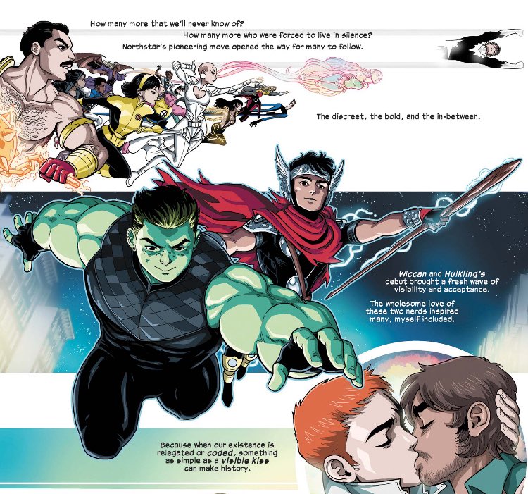 stanleyfountai4's tweet photo. you know what makes Billy and Teddy special isn't that they're the first gay hero (that's Northstar), or the first gay kiss (that's RicStar or Heather/Marlo), or the first gay marriage (that's Northstar), but that they're one of the few prominent gay ROMANCES, debuted at a time- https://t.co/vaUWUlP450