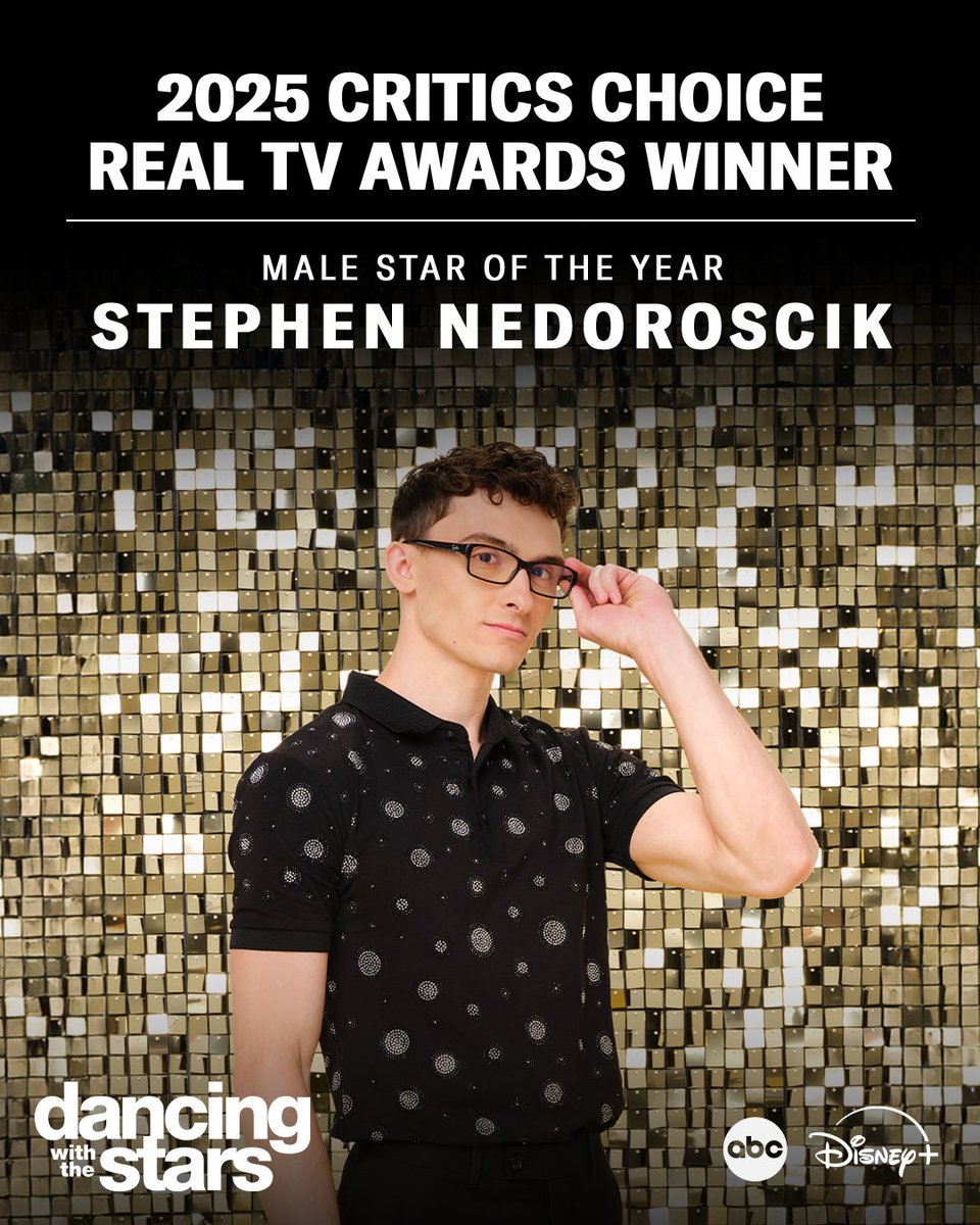 Dancing with the Stars #DWTS (@officialdwts) on Twitter photo Congrats to everyone at #DWTS for the #CriticsChoice Real TV Awards win for Best Competition Series AND <a href="/GymnastSteve/">Stephen Nedoroscik</a> for Male Star of the Year 🤩 Congrats to everyone at #DWTS for the #CriticsChoice Real TV Awards win for Best Competition Series AND <a href="/GymnastSteve/">Stephen Nedoroscik</a> for Male Star of the Year 🤩