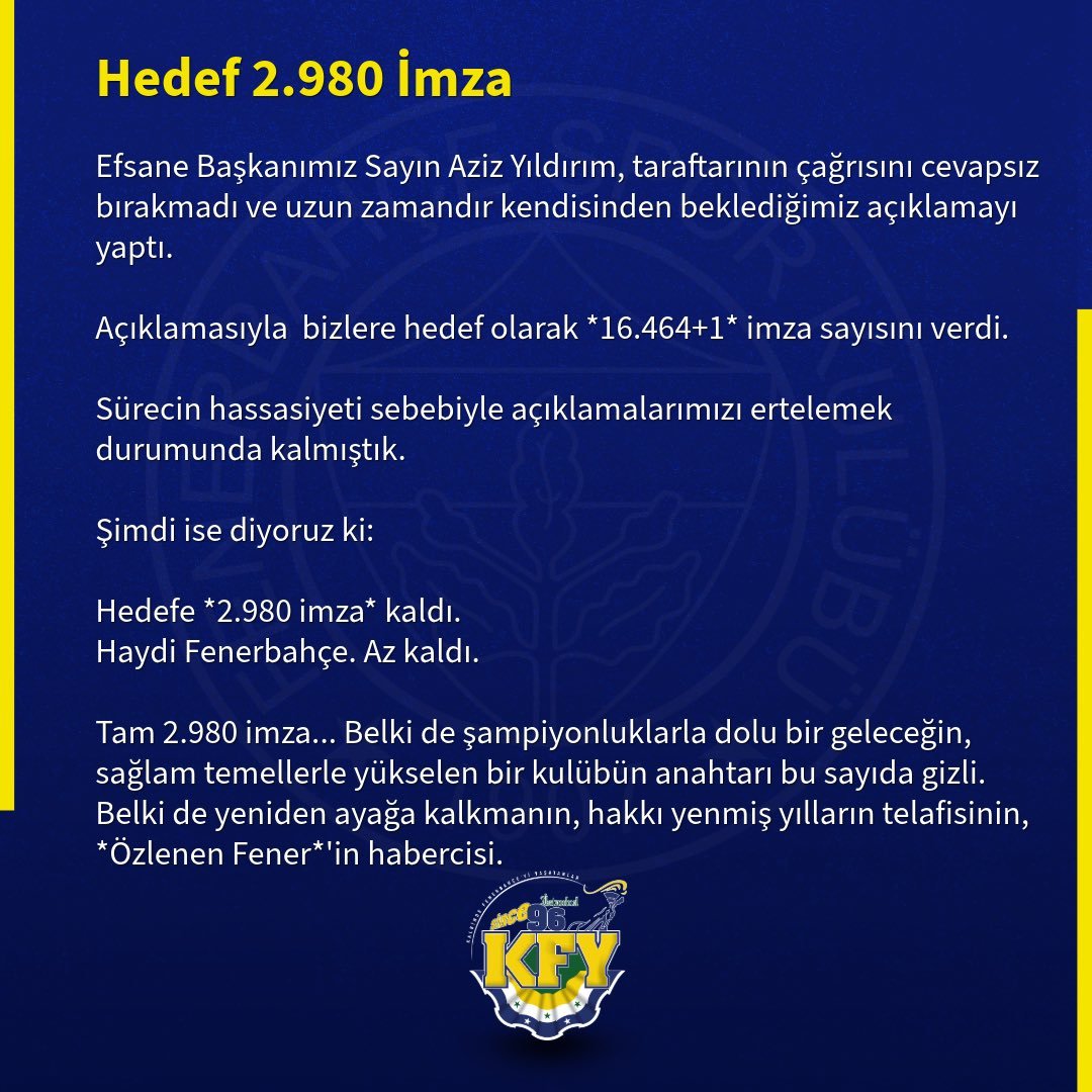 🚨SON DAKİKA!

KFY - Kill For You:

Hedefe "2.980 imza kaldı.