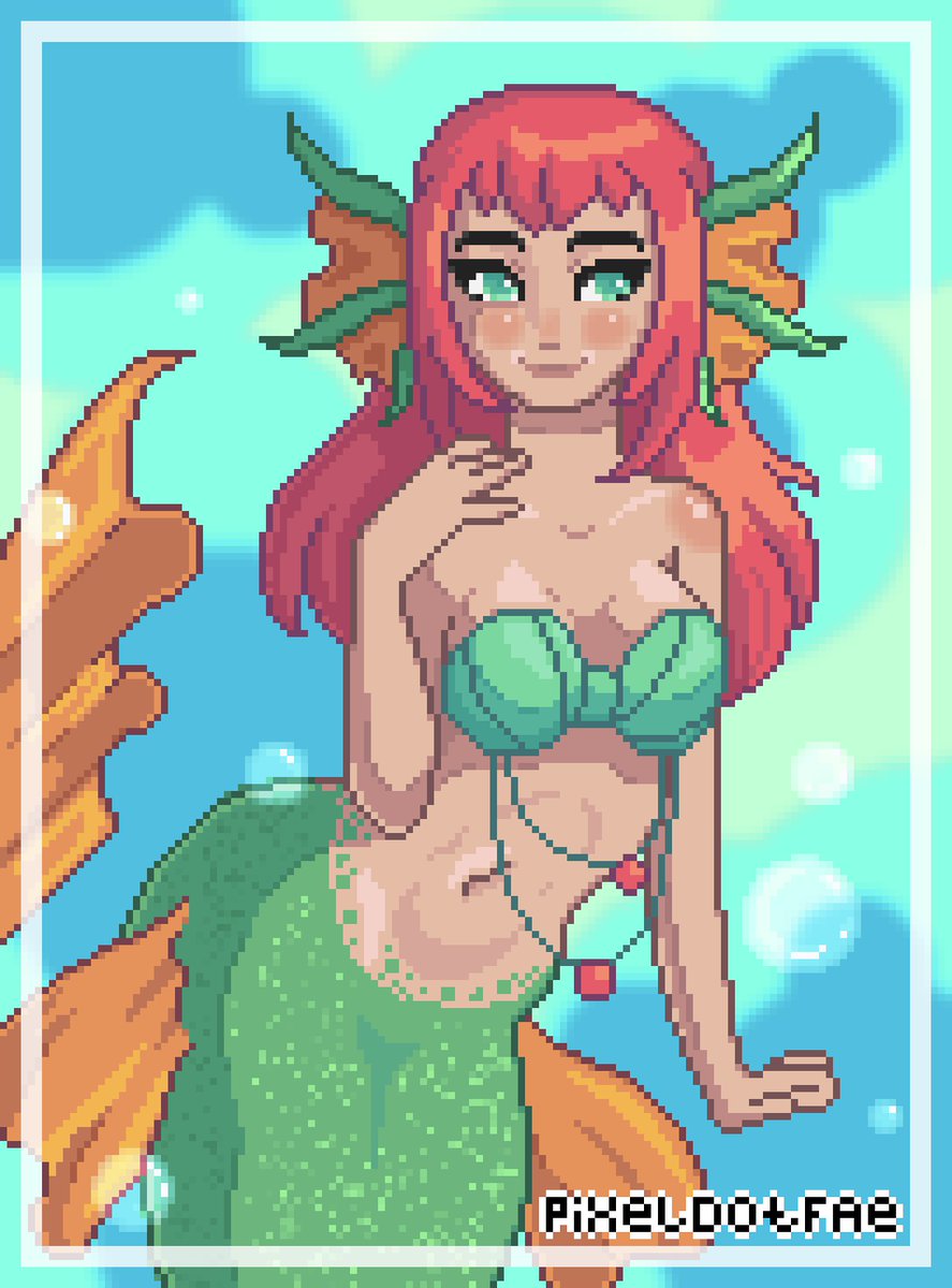 My first art in a good while is for Mermay 🧜‍♀️

#pixelart
