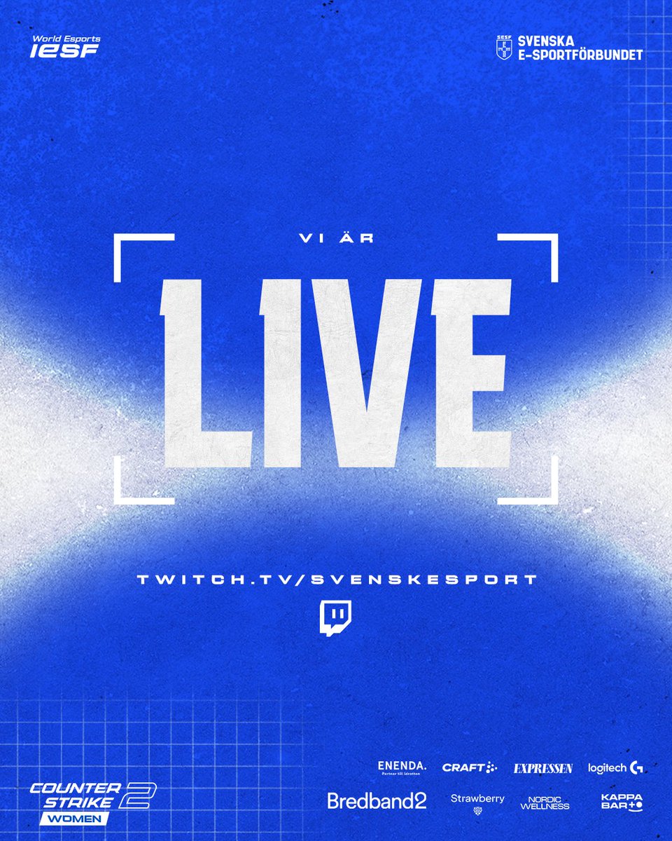 Vi är live med den tredje gruppspelsmatchen i damlandslagets EM-kval i CS2. Nu vinner vi mot Belarus! 🫡

📺 twitch.tv/svenskesport

#IESF #EEC25 #TeamSweden