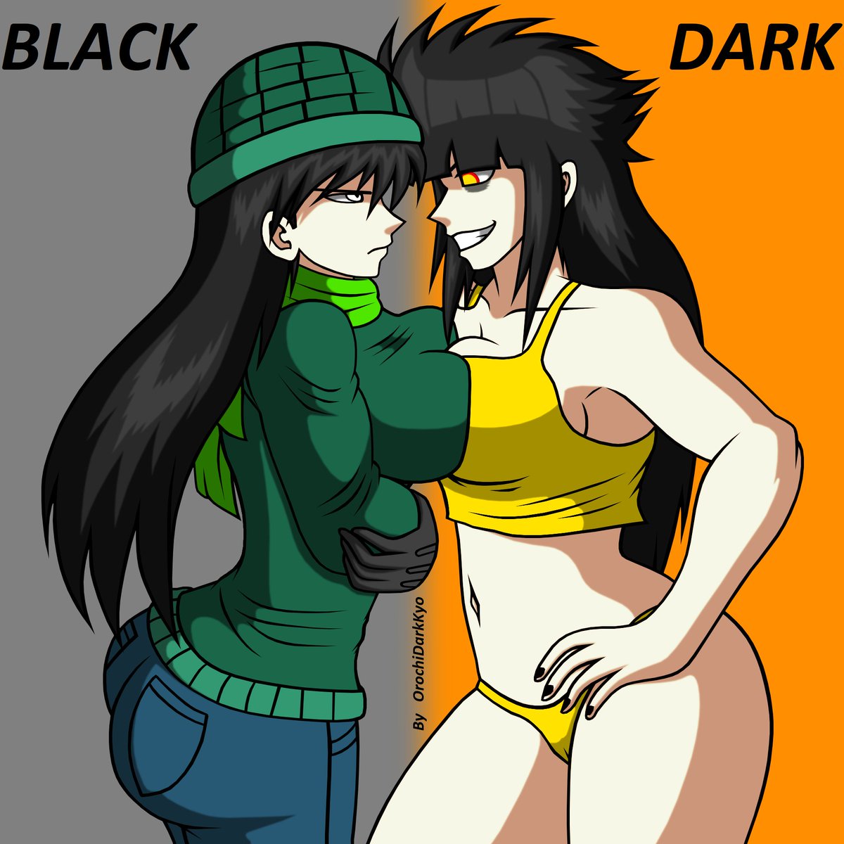 orochi_kyo's tweet photo. #teamcold #teamhot 
Which Side Are You On?
My Character: The Sisters
Black &amp; Dark
if you like more content of this, Here is my Deviantart Page: https://t.co/G2h8PeTGQP https://t.co/QH4DAfFuNi