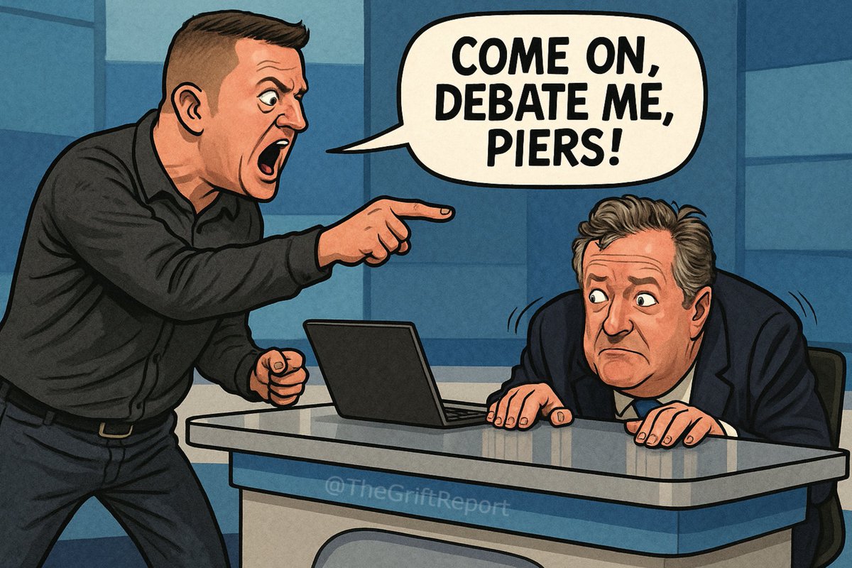 Grifty (@thegriftreport) on Twitter photo Can we please make sure that NOBODY retweets this image of <a href="/piersmorgan/">Piers Morgan</a> being absolutely TERRIFIED to debate <a href="/TRobinsonNewEra/">Tommy Robinson ๐ฌ๐ง</a> as it will upset Piers as he constantly avoids Tommy as he is too much of a massive coward to be a real man and debate him.
<a href="/piersmorgan/">Piers Morgan</a> | Can we please make sure that NOBODY retweets this image of <a href="/piersmorgan/">Piers Morgan</a> being absolutely TERRIFIED to debate <a href="/TRobinsonNewEra/">Tommy Robinson ๐ฌ๐ง</a> as it will upset Piers as he constantly avoids Tommy as he is too much of a massive coward to be a real man and debate him.
<a href="/piersmorgan/">Piers Morgan</a> |