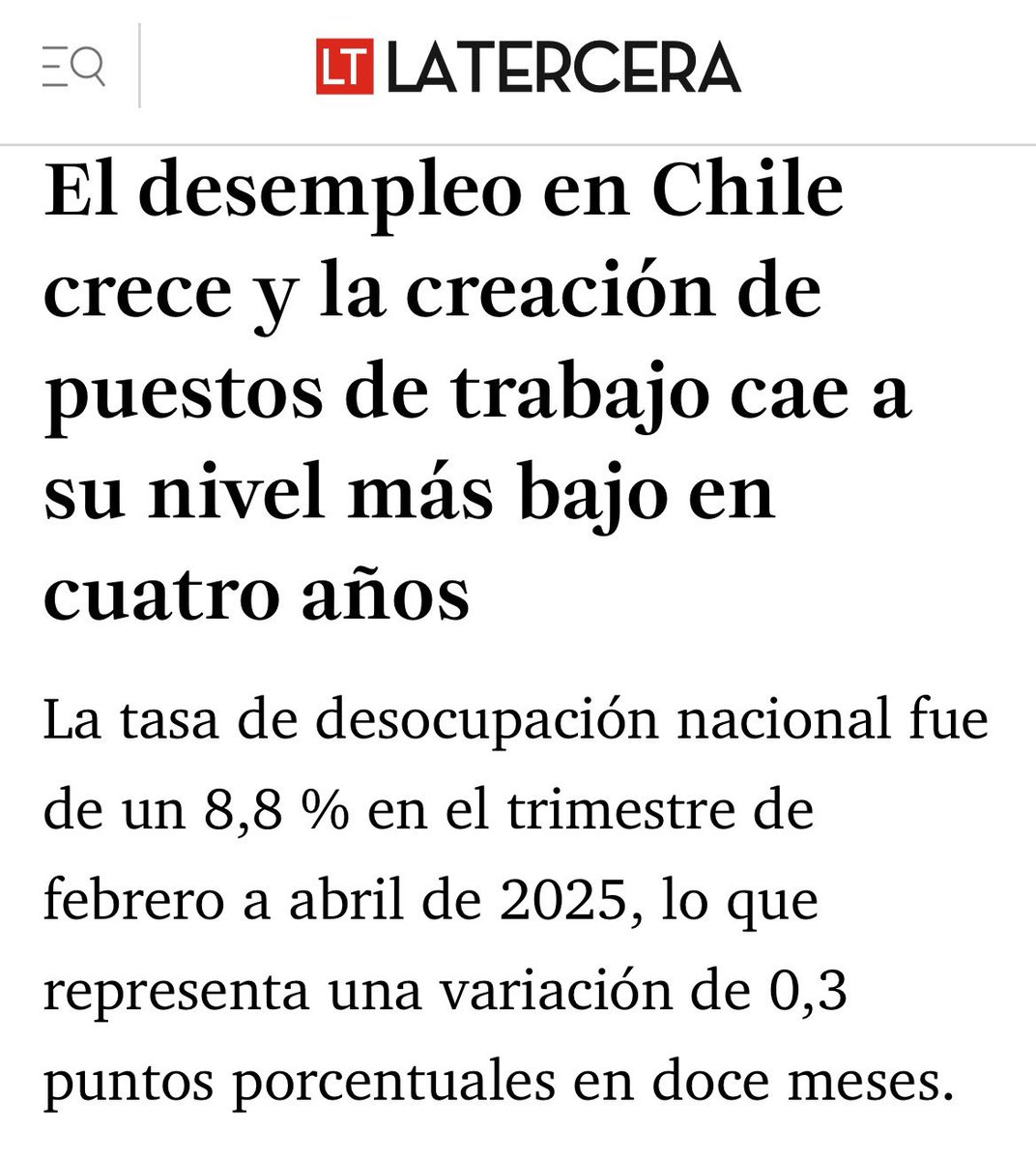 Nosotros creamos un millón de empleos. Este Gobierno dejará como herencia un millón de personas sin pega. #NoEsNormal y de seguro esto no estará en la Cuenta Pública. 

Vamos a recuperar la capacidad de crecer y vamos a recuperar esos trabajos perdidos para los chilenos.