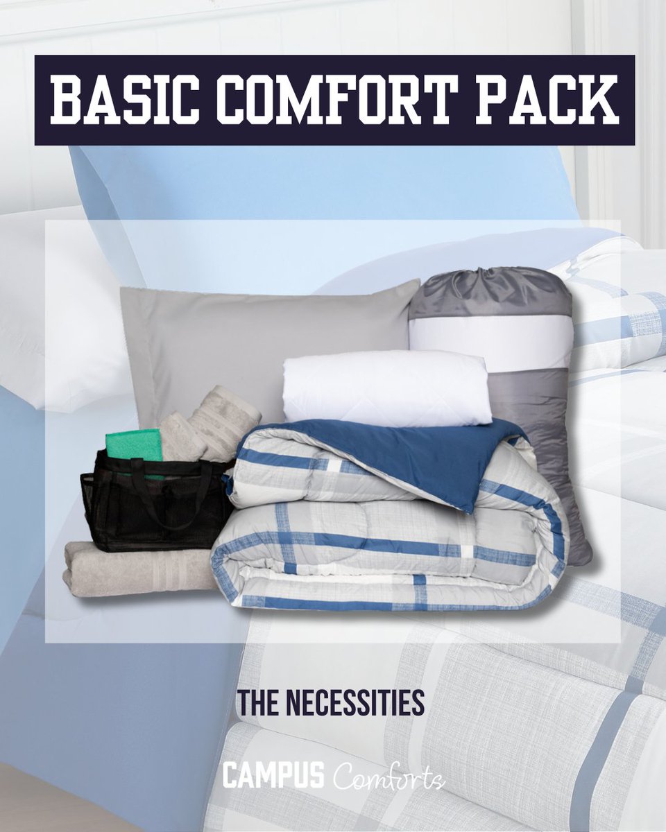 CampusReadyOfc's tweet photo. It's never too early to get college ready! Our Basic Comfort Pack has 14 must-haves to make your room feel like homeβcozy, comfy, & budget-friendly. Move-in day = handle β
Head to https://t.co/peNbx7Ru6I to get started!
#CollegeBedding #DormDecor #DormEssentials #CampusLiving https://t.co/KUt9XweWFS