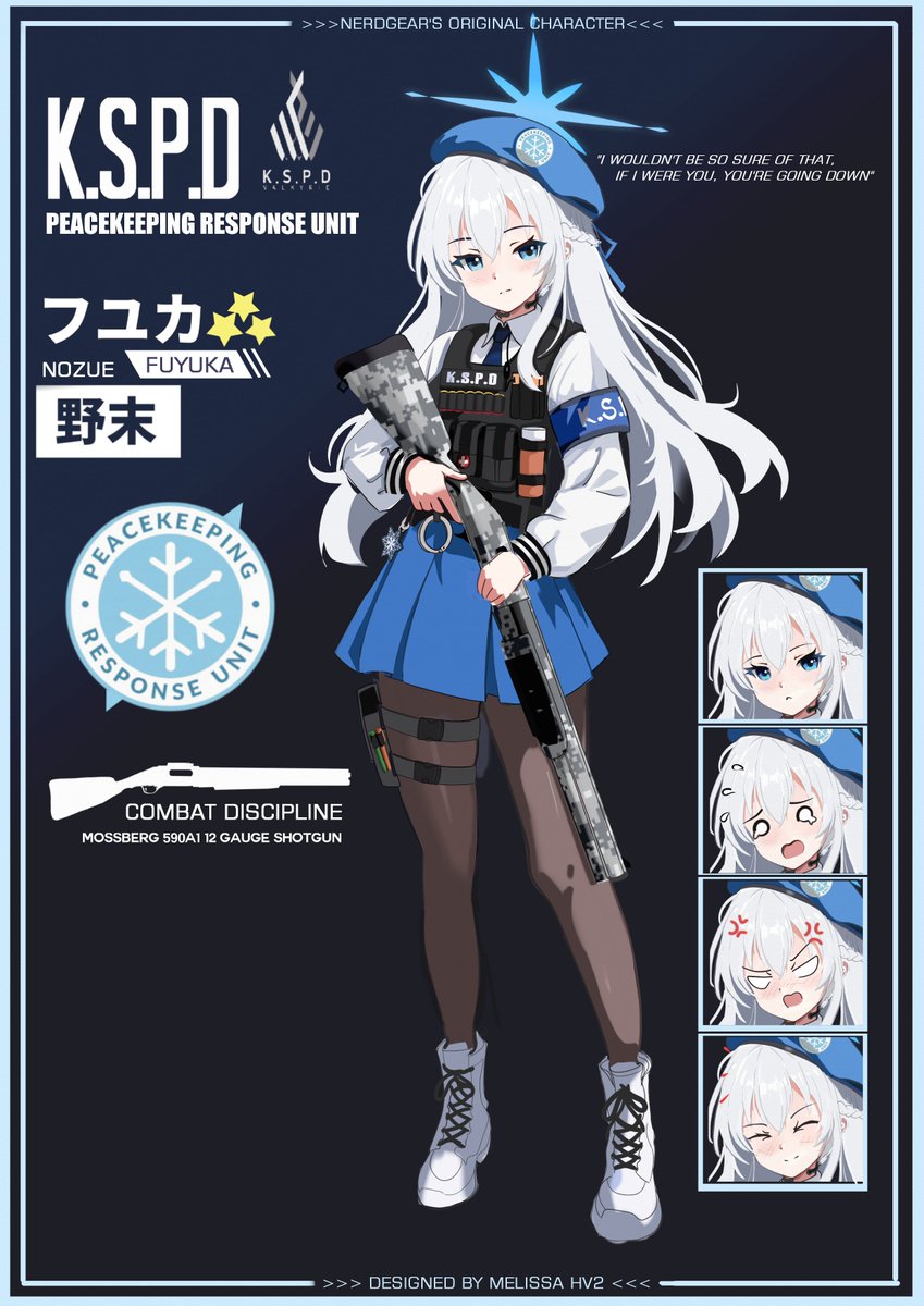 melissa_hv2's tweet photo. Introducing @Nerdsage29 new original character, Nozue Fuyuka. She is a part of KSPD in a division called Peacekeeping Response Unit.
PS - I really enjoy creating the character with Nerdgear additional OC that can be inserted in his fanfic :-)
#commission #OC #bluearchiveOC https://t.co/ZPpNkoWZop