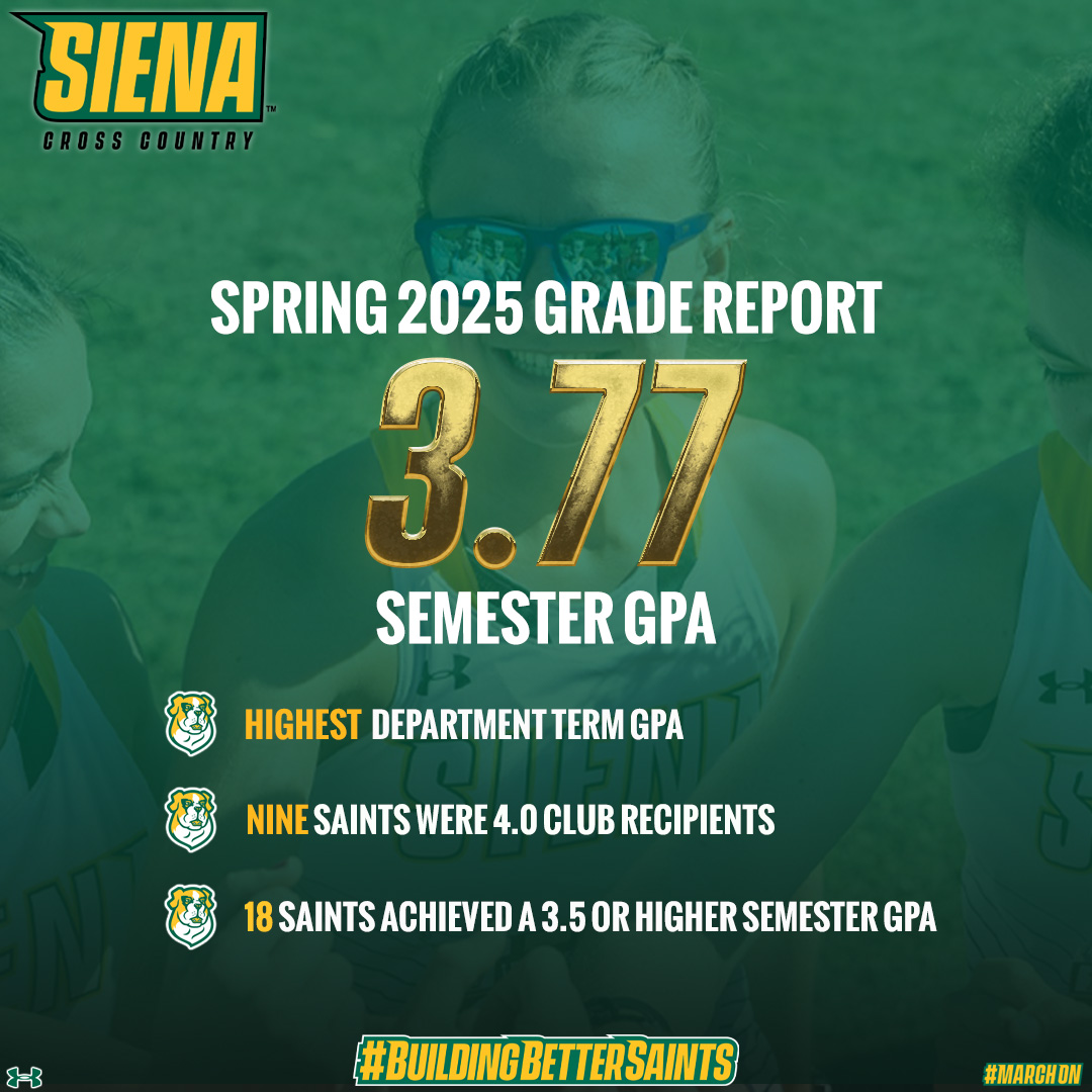 🎽 📚 🧠  Our competitive nature doesn't slow down in the classroom, either!   

Congratulations to the @SienaXCTRack Women for having the 🔝semester and cumulative GPA in the Siena Athletics Department! 👏

#MarchOn x #STUDENTAthletes x #BuildingBetterSaints