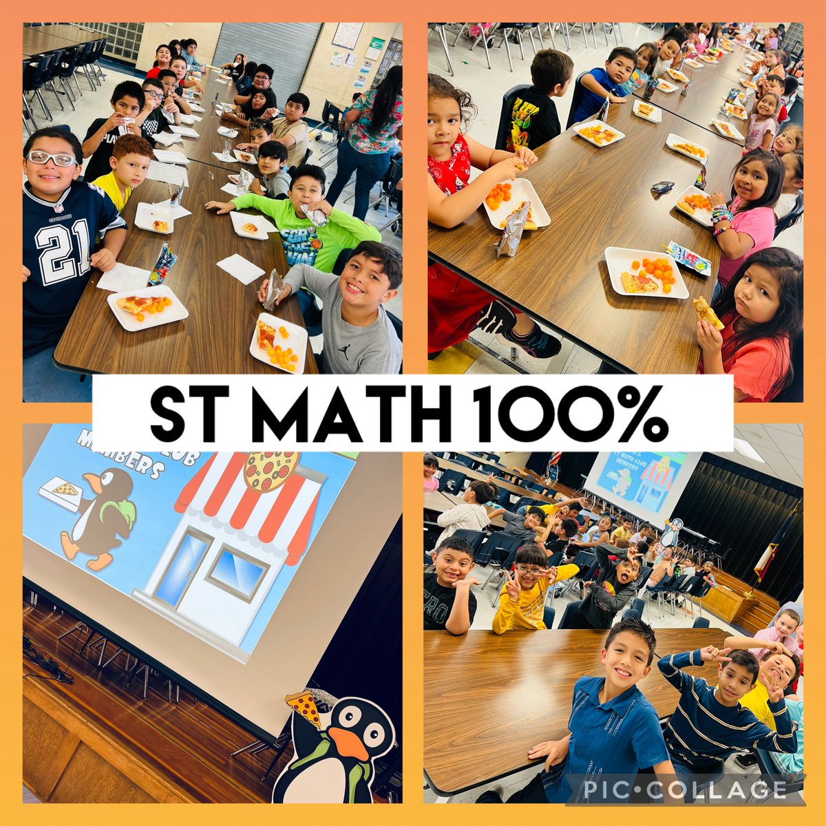 We had a very successful school year with <a href="/MINDEduOrg/">MIND Education | Creators of ST Math</a> <a href="/STMathTX/">STMathTX</a>! Close to 150 students completed their grade level journeys and were rewarded with a <a href="/littlecaesars/">Little Caesars Pizza</a> pizza party. Super proud of them! Thank you to our <a href="/NISDPassmore/">Passmore Elementary</a> PTA for sponsoring the pizza! 🍕🐧🧮 <a href="/NISDElemMath/">NISD Elementary Math</a>
